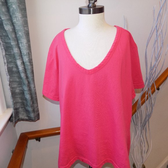 JAY DAY Coral Cotton T-Shirt Plus Size 1X - Picture 1 of 1